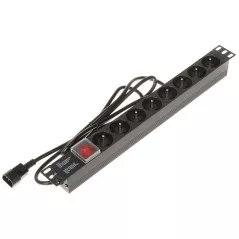 PDU 8 posturi Rack 19inch cu întrerupător 16A PD-8/R-IEC 1.8 m - 1