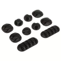 Set organizatoare cablu cu clips autoadezive TRSH-SET - 1