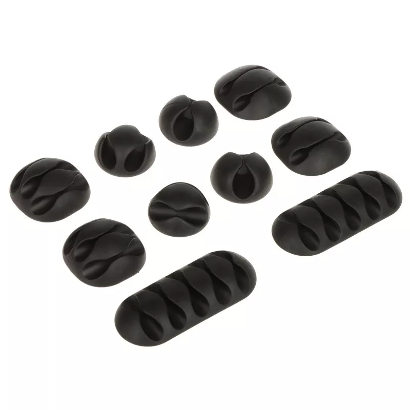 Set organizatoare cablu cu clips autoadezive TRSH-SET