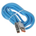 Cablu date+alimentare USB-USB-C albastru 2m Quick Charge 3.0 480 Mbps cupru integral  - 1