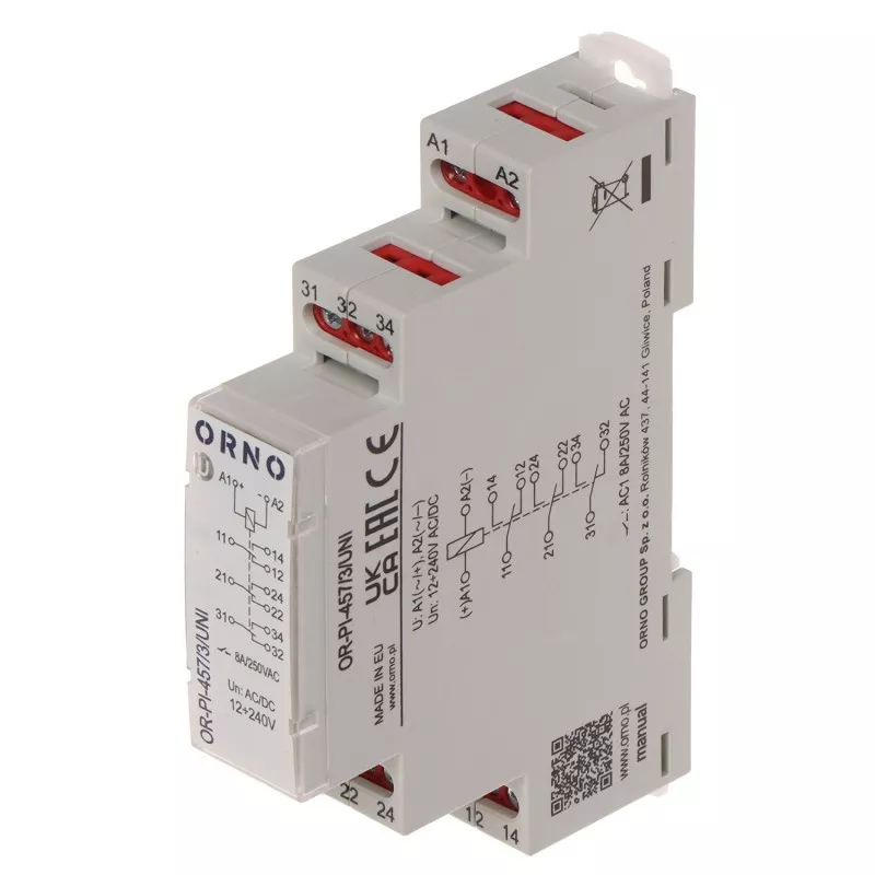 Contactor 3xNO/NC 8A/250VAC OR-PI-457/3/UNI Orno