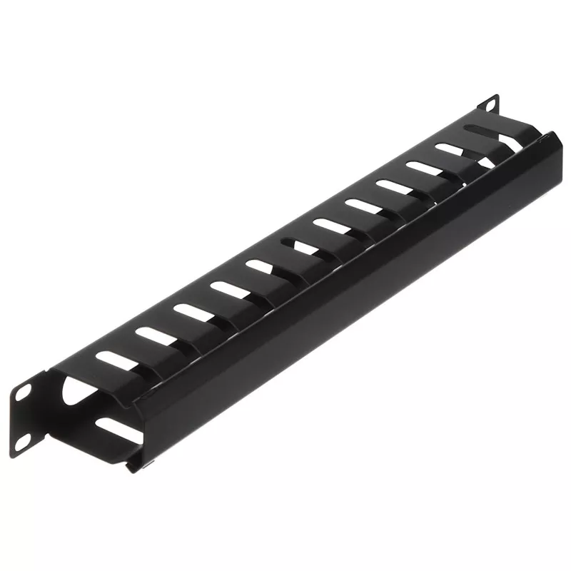 Organizator cabluri rack negru metalic cu capac OKR-12-N