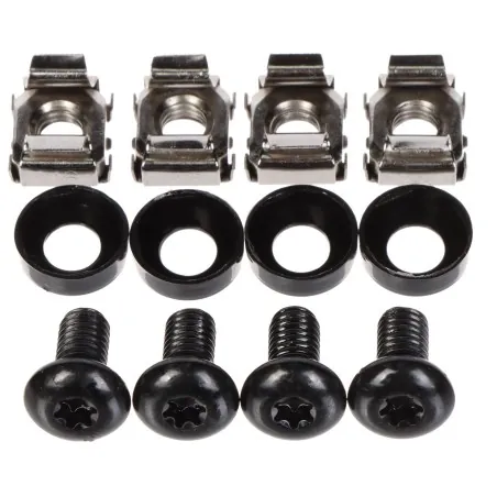 Set 4 șuruburi + piulițe negre pentru rack   - 1