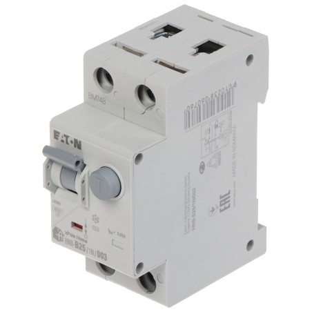 Întreruptor automat cu protecție diferențială Eaton RCD 1P+N 25A 6kA/30mA HNB-B25/1N/003, curbă C EATON - 1