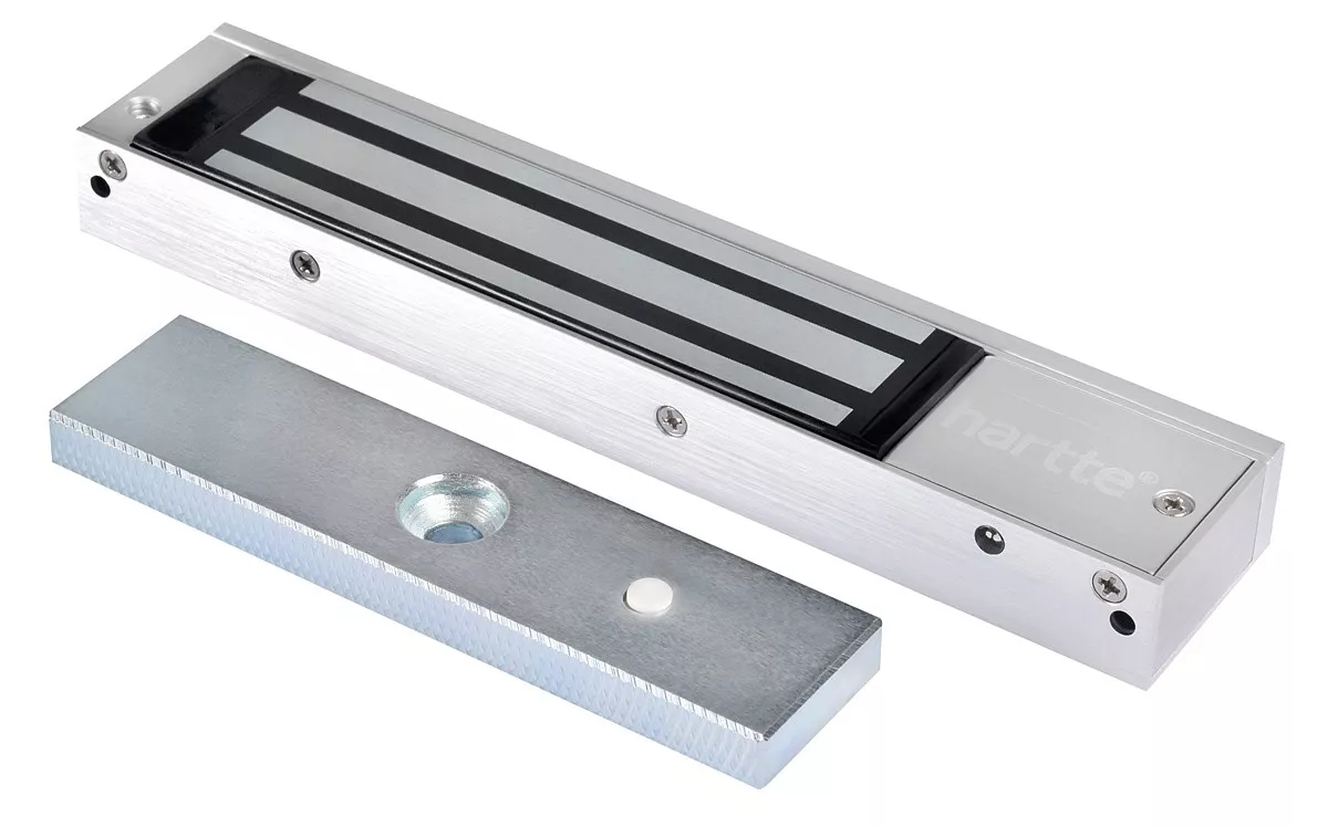 Electromagnet 180kgF Bira MG180SR HARTTE aparent, monitorizare ușă, indicator LED