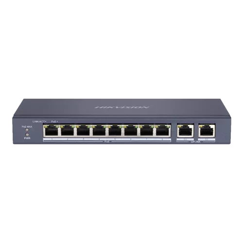Switch 8 porturi PoE, 2 porturi uplink RJ45 Gigabit - HIKVISION DS-3E0310P-E-M