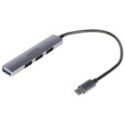 Hub 4 porturi USB 3.0 H1208B intrare cablu 18 cm USB-C UNITEK - 1