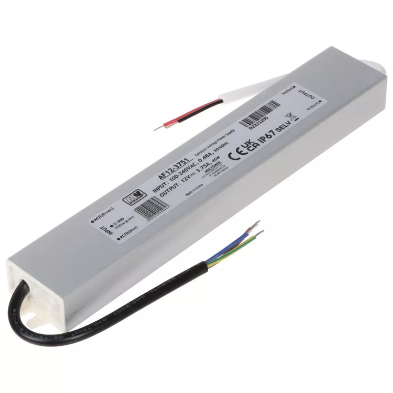 Sursă alimentare 12V/3.7A IP67 etanșă AF12-3751 MW POWER
