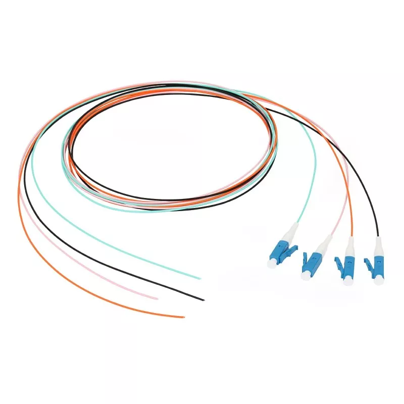Set 4 pigtail SM LC/UPC fibră singlemode PG-371C-1 G.657.A1, 1m, turcoaz, negru, portocaliu, roz