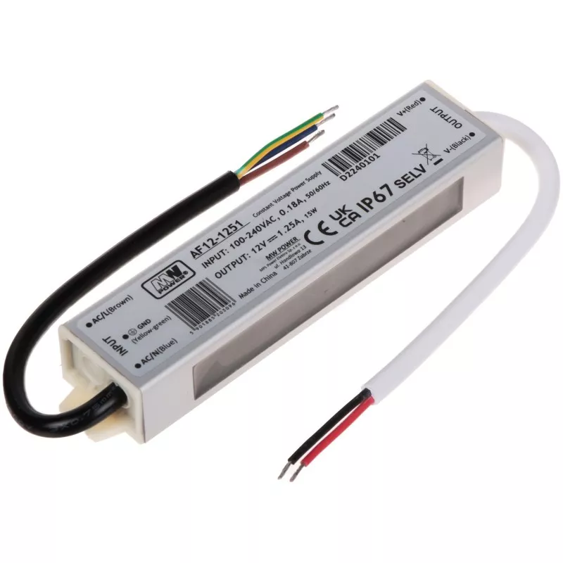 Sursă alimentare 12V/1.24A IP67 etanșă AF12-1251 MW POWER