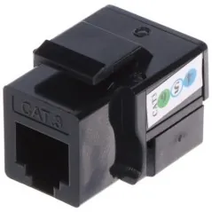 Cuplă telefonică RJ11/12 Keystone FX-RJ11/12 (6 pini)/B neagră  - 1