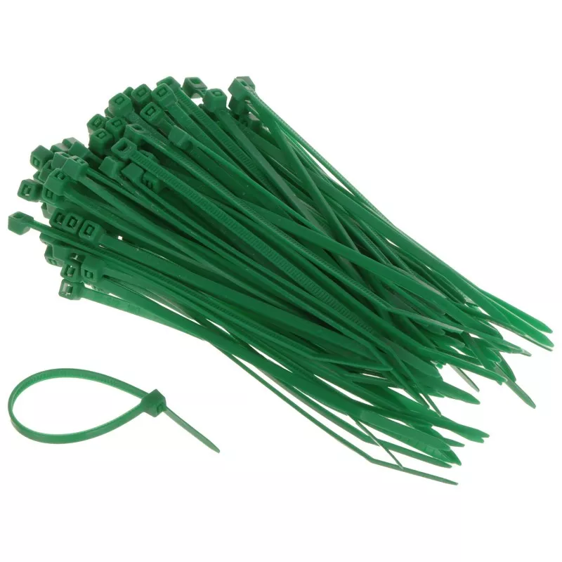 Coliere rapide/șoricei plastic OPC-100X2.5mm pachet 100 bucăți verzi