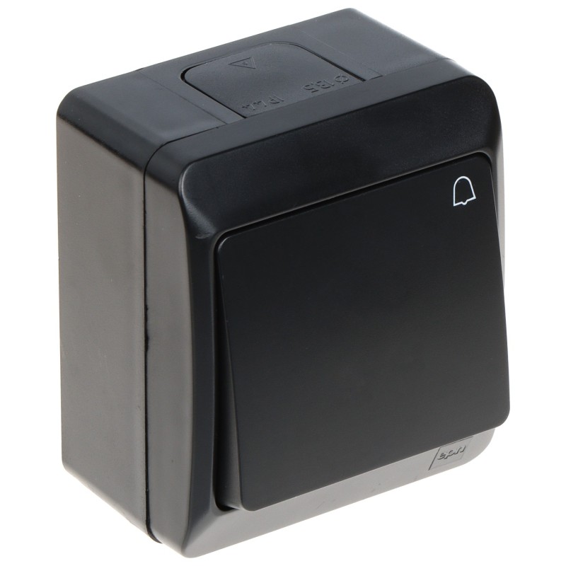 Întrerupător sonerie aplicat Hermes 0337-09/EPN negru 250V/10A Elektro-Plast