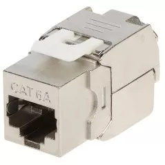 Set 50 RJ45 mama keystone FTP Cat.6A FX-RJ45-6A-16 metalica, no-tool - 1
