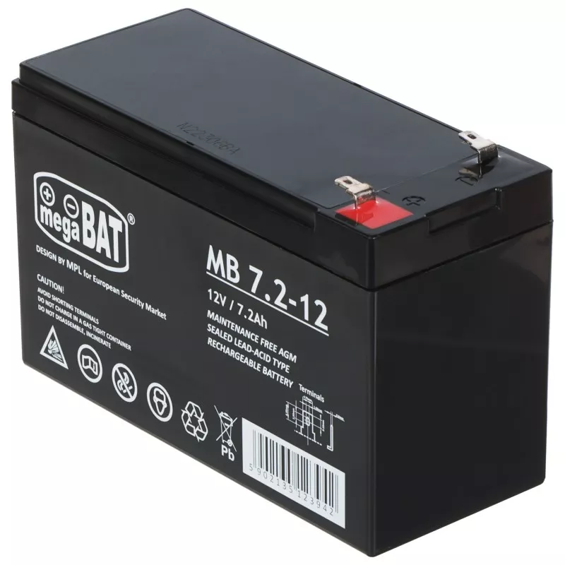 Acumulator 12V/7.2Ah MegaBat AGM Terminal T1 150x95x65mm