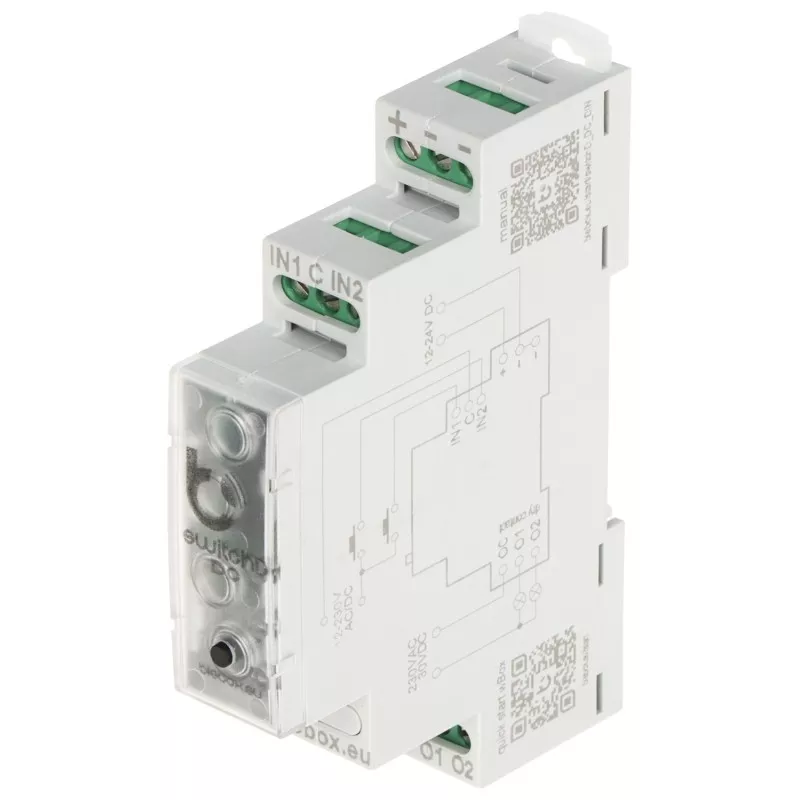 Releu 2 contacte Wi-Fi SWITCHBOX-D-DC-DIN Blebox
