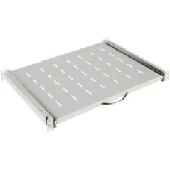 Tavă mobilă rack 19/1U cu șine glisante 350mm albă - 1