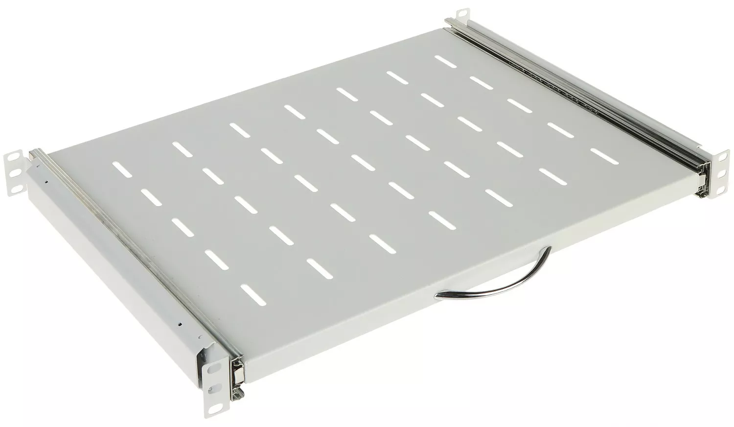 Tavă mobilă rack 19/1U cu șine glisante 350mm albă