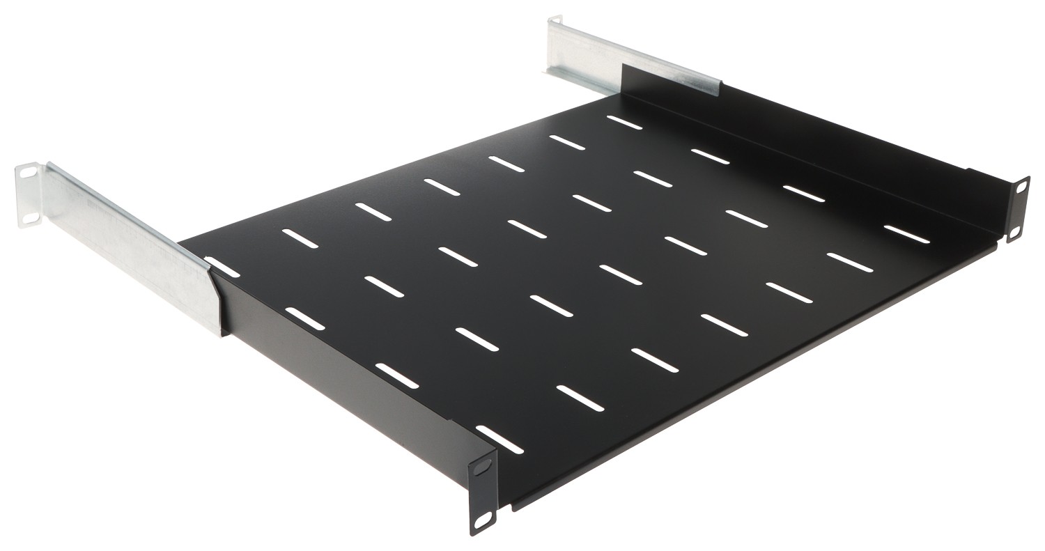 Raft fix rack 19 inch, Tava Rack 1U 350 mm, cu prindere reglabila, pentru rack cu adancime de 600 mm