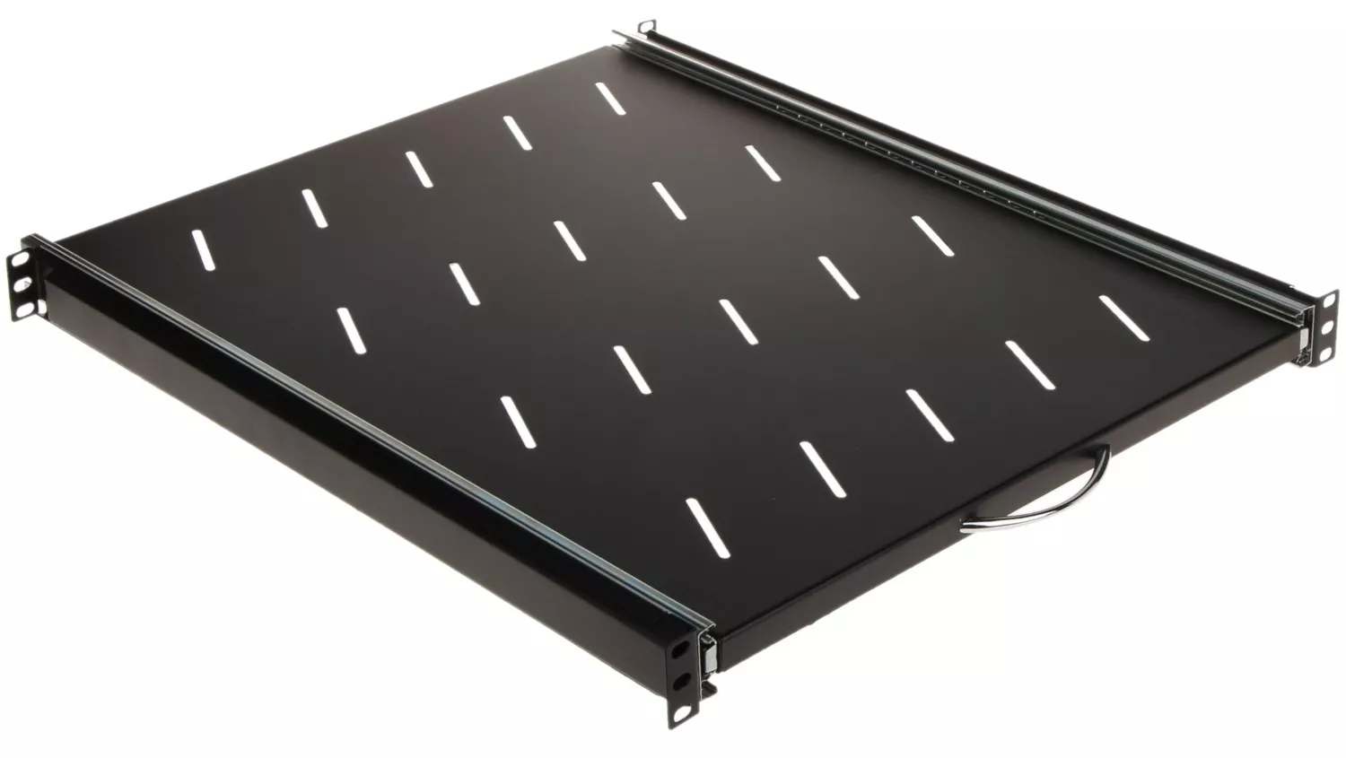Raft culisant negru penru rack 19 /1U, adâncime 550mm