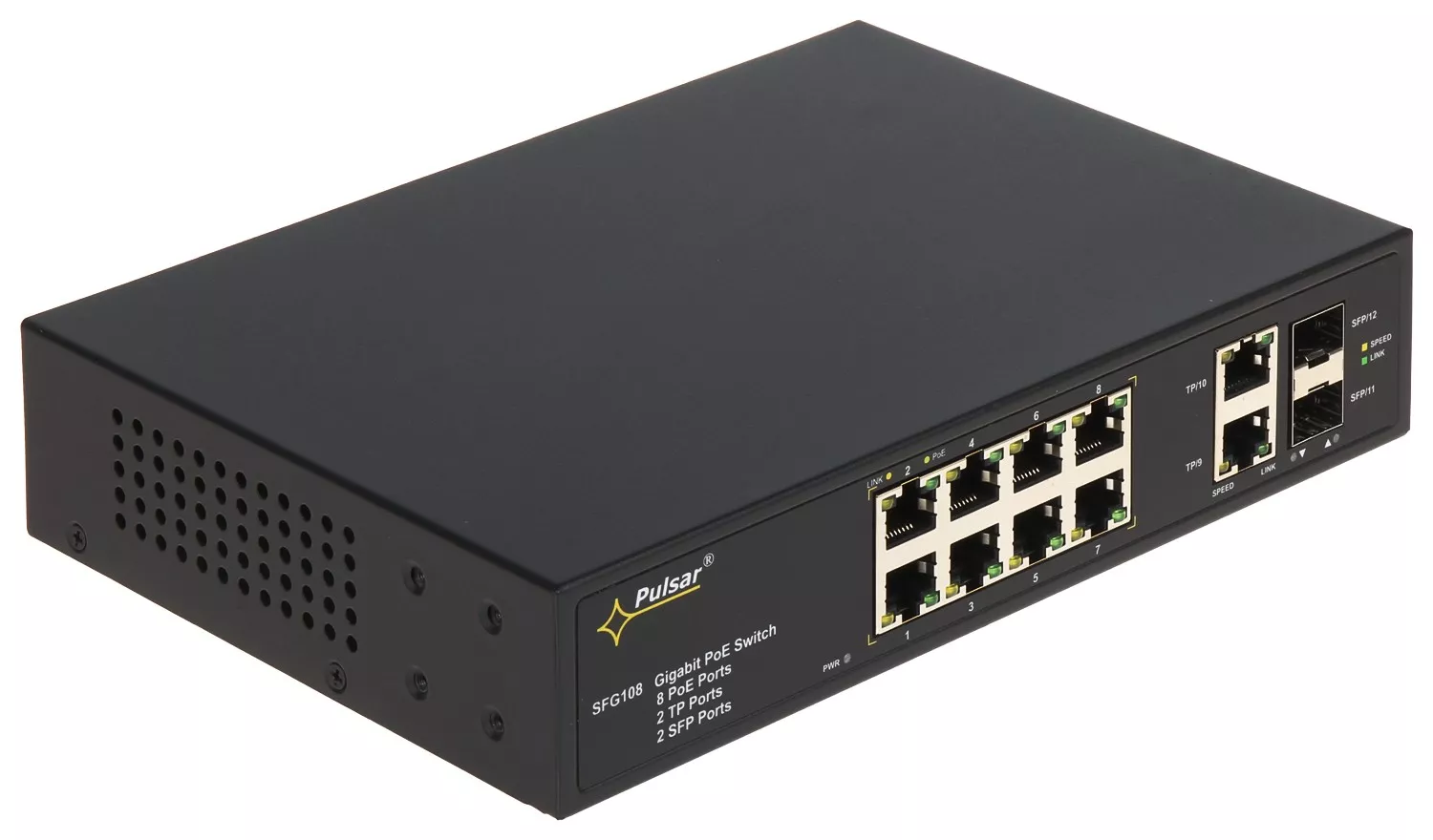 SWITCH POE SFG-108 CU 8 PORTURI + 2X UPLINK + 2X SFP PULSAR
