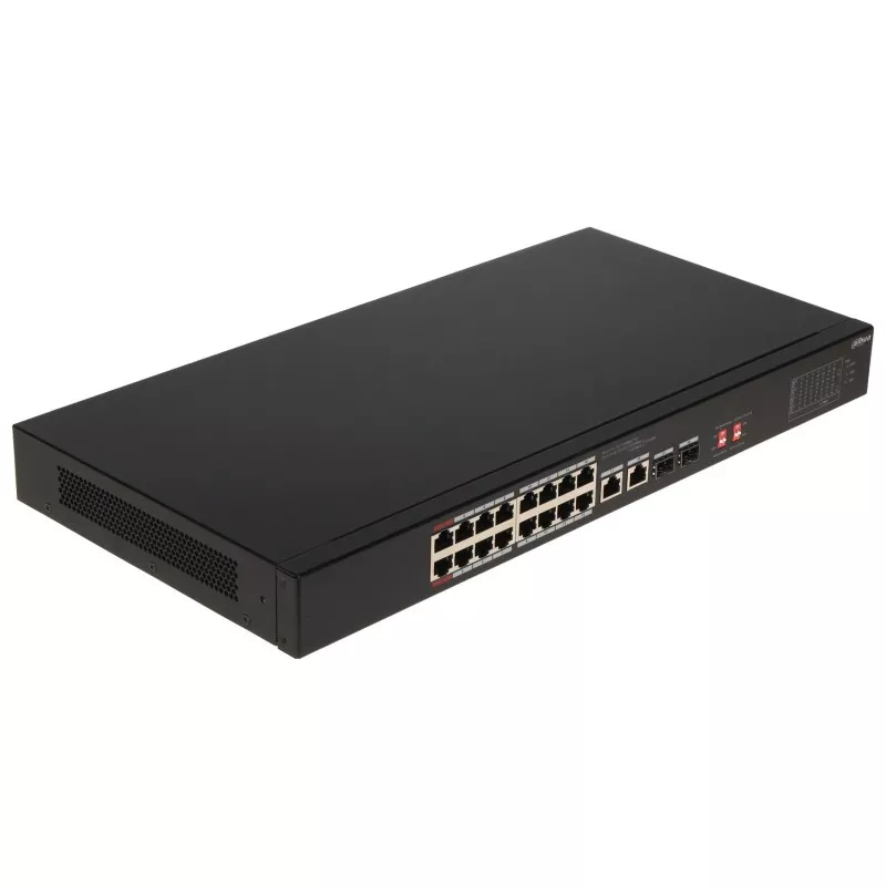 Switch industrial PoE S3218-16ET-135 cu 16 porturi + 2X uplink + 2X SFP Dahua