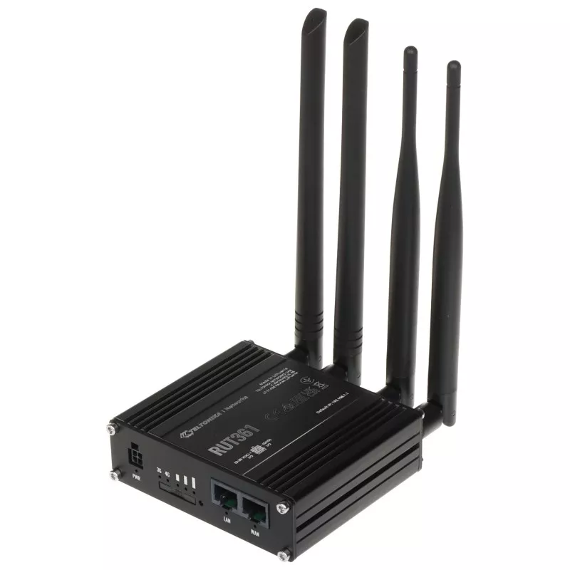 Router 4G+/LTE IoT Teltonika RUT361 Industrial LTE Cat.6, 2x LAN 100Mb/s WiFi 2.4GHz