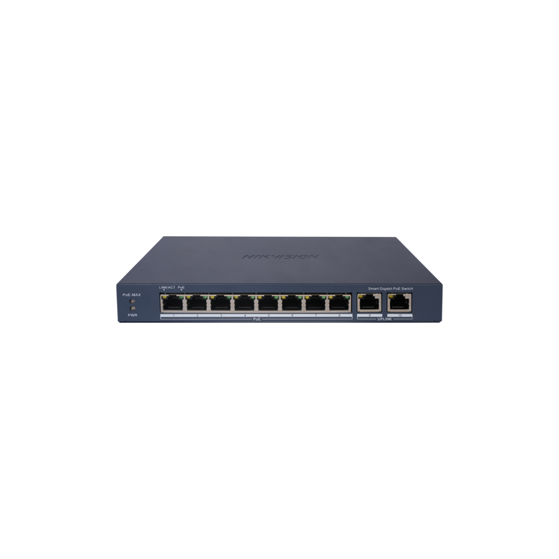 Switch PoE DS-3E1510P-EI cu 8 porturi + 2X uplink Hikvision