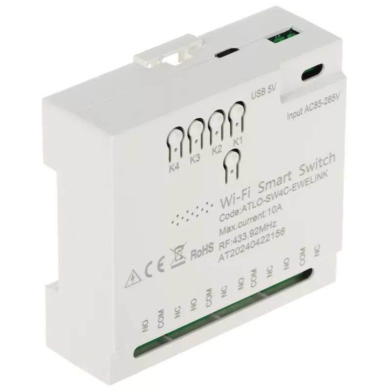 Modul 4 relee NO/NC WiFi eWeLink 433MHz ATLO-SW4C