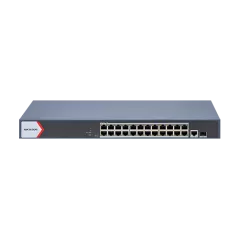 Switch 24 porturi PoE Gigabit, 1 port SFP Gigabit, 1 port RJ45 Gigabit, 1U, management - HIKVISION DS-3E1526P-EI-M