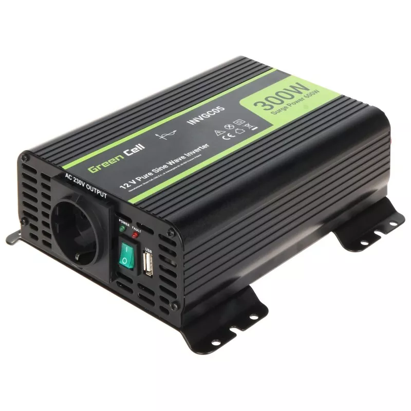 Convertor DC-DC INVGC05-GC-step up, 12V-230VAC/aInvertor auto 600W sinus pur INVGC05-GC 12V-230VAC/USBUSB, 600W/2.1A