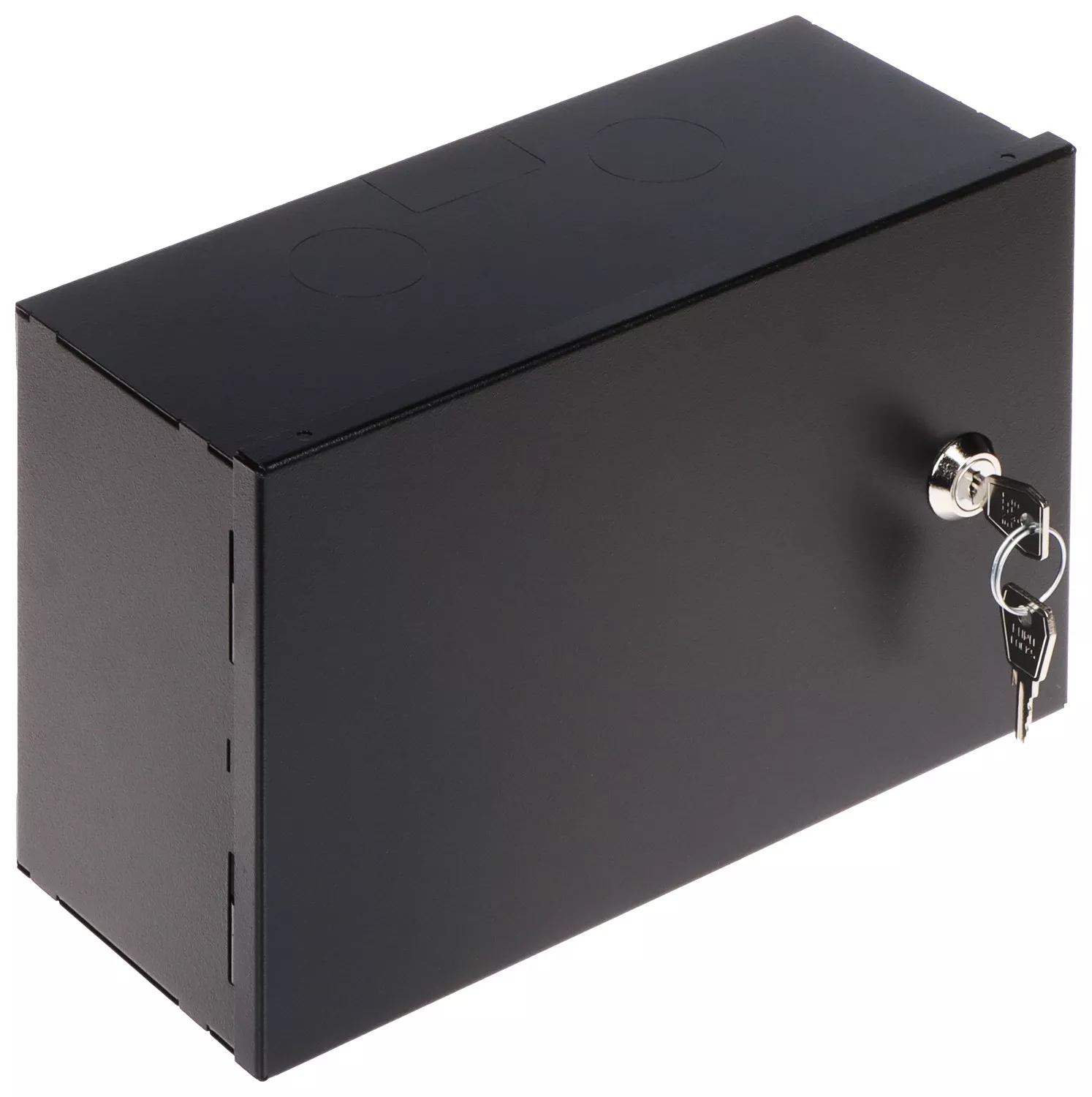 Cutie metalică aparentă neagră TPR1 240x150x100mm cu contrapanou, cheie