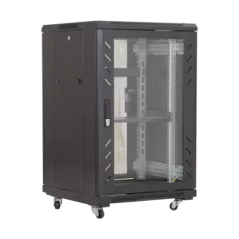 Rack podea 18U 19' 600x600, capacitate incarcare 500 Kg, negru - ASYTECH Networking ASY-18U-6060E - 1