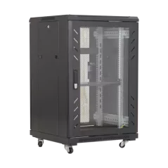 Rack podea 18U 19' 600x800, capacitate incarcare 500 Kg, negru - ASYTECH Networking ASY-18U-6080E - 1