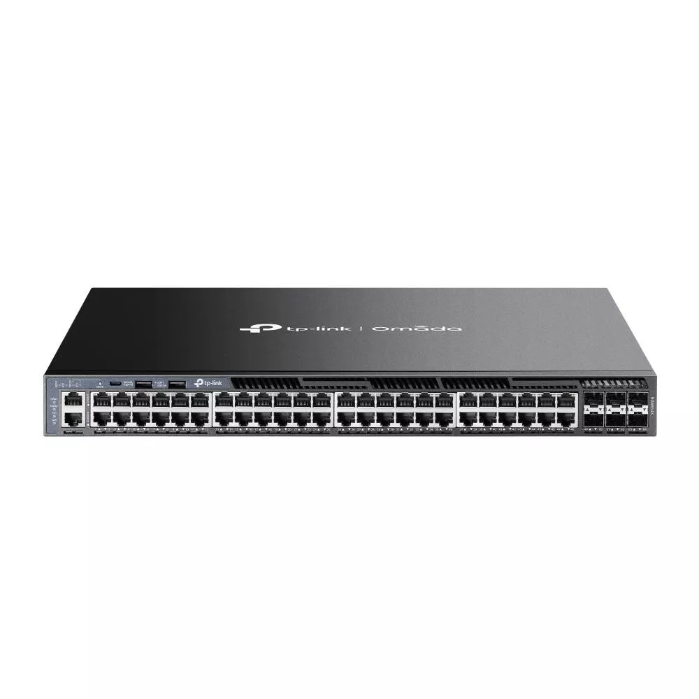 Switch TP-Link cu management, Omada 48-Port Gigabit Stackable L3 Managed Switch cu 6 x 10G SFP+ "SG6654X" (timbru verde 2 lei)