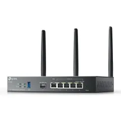 "Omada AX3000 Wi-Fi 6 Gigabit VPN Router PORT: 1× Gigabit SFP WAN/LAN Port, 1× Gigabit RJ45 WAN Port, 4× Gigabit WAN/LAN RJ45 Po