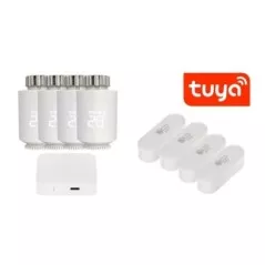 Set 4 capete termostatate Wi-Fi+ senzori temperatură + gateway Zigbee ATLO-TH-TUYA-4