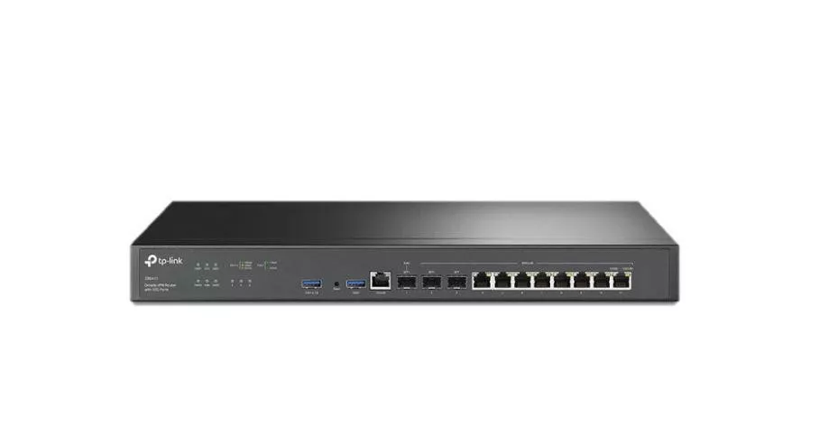 Omada VPN Router with 10G Ports PORT: 1× 10G SFP+ WAN Port, 1× 10G SFP+ WAN/LAN Port,1× Gigabit SFP WAN/LAN Port, 8× Gigabit RJ