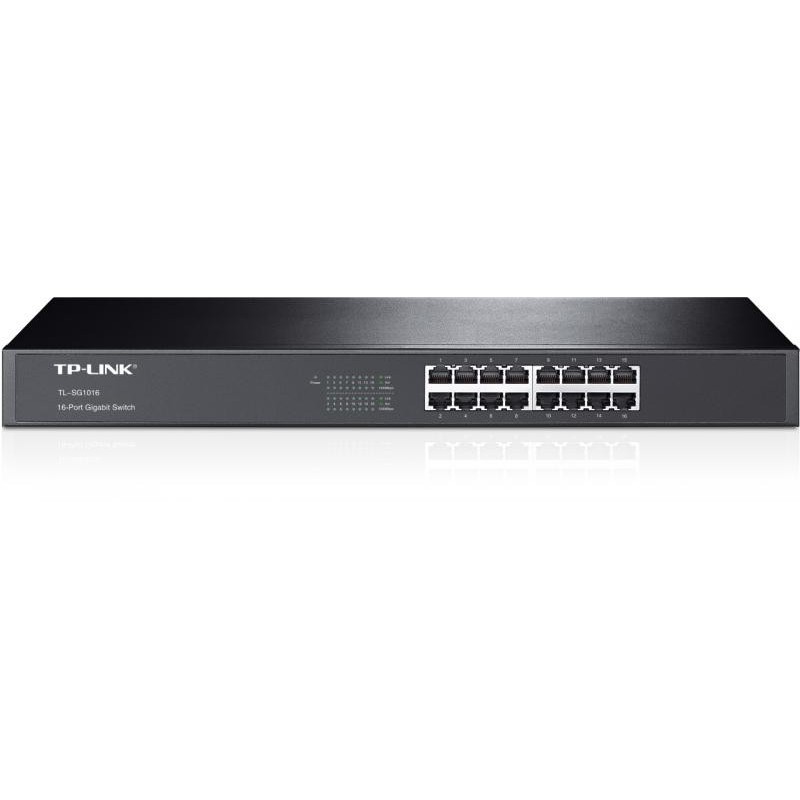 SWITCH TP-LINK 16 porturi Gigabit, carcasa metalica, rackabil TL-SG1016 (timbru verde 2 lei)