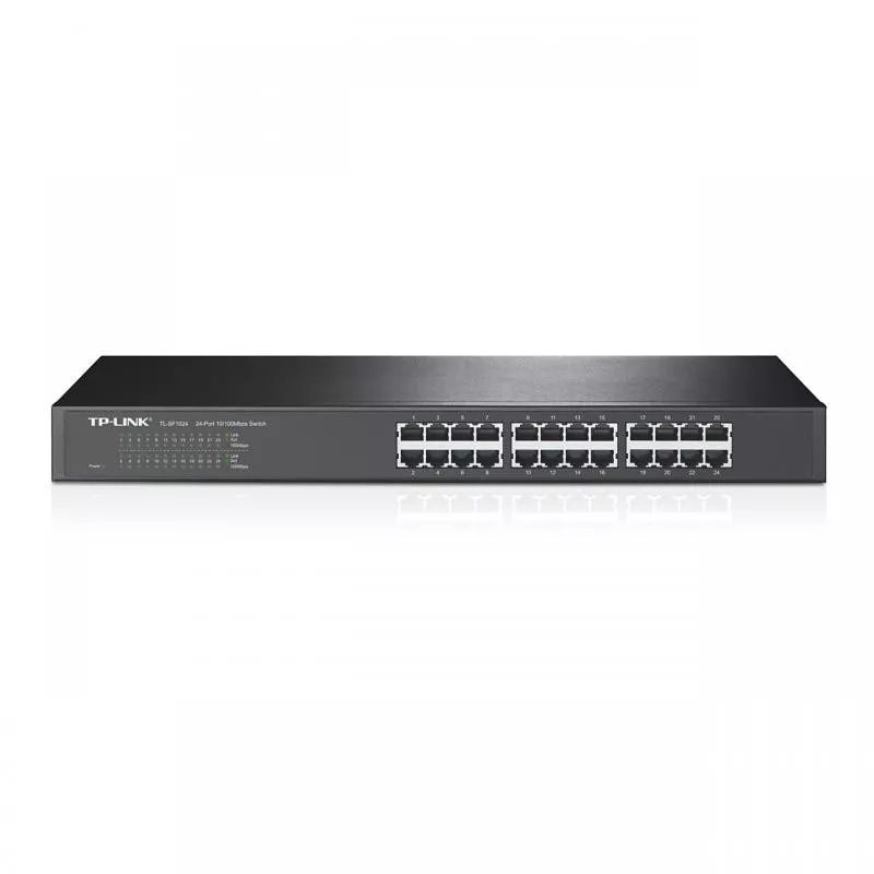 SWITCH TP-LINK 24 porturi 10/100Mbps. carcasa metalica. rackabil "TL-SF1024" (timbru verde 2 lei)