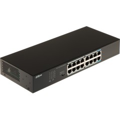 Switch 16 porturi gigabit Dahua S3016-16GT, negru, pentru supraveghere, 32 Gb/s, 3 ani garanție