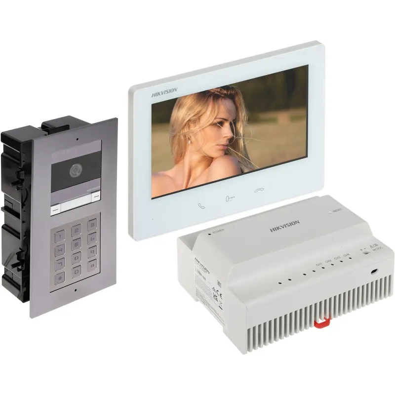 Set videointerfon DS-KIS704EY-ACF2/ALUMINUM Hikvision