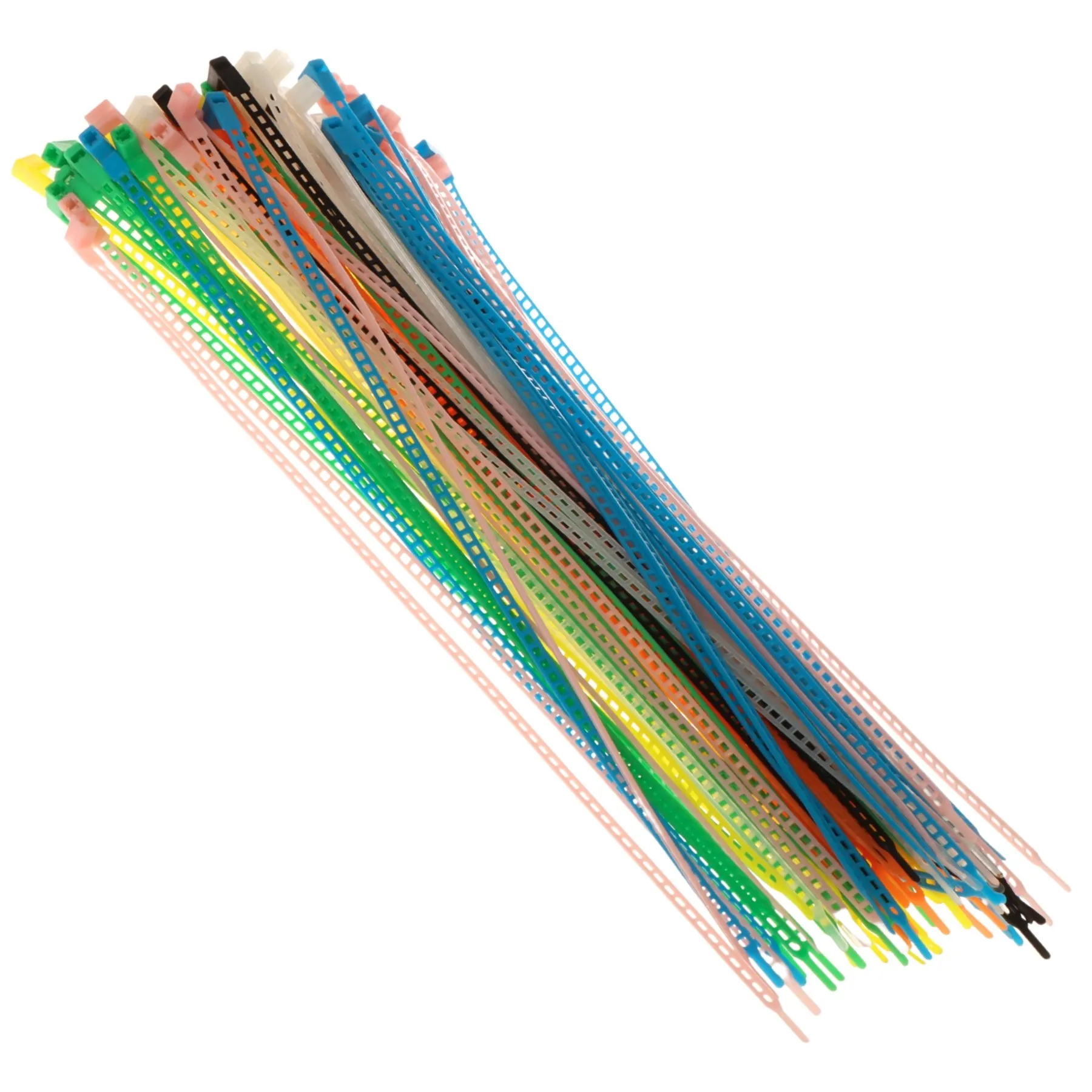 Coliere rapide/șoricei plastic 300x3.6mm pachet 100 bucăți colorate Bradas