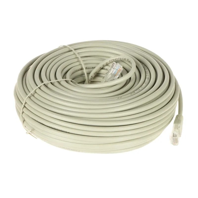 Patchcord UTP rețea 35m Cat5 gri mufat cu RJ45