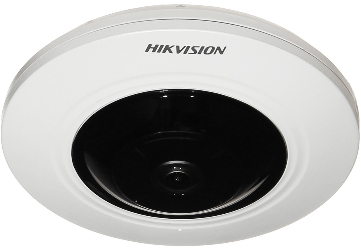 Cameră IP 5 MP fisheye Hikvision DS-2CD2955G0-ISU (1.05 mm, 0.017 lx, IR max 8m, Mic, WDR)