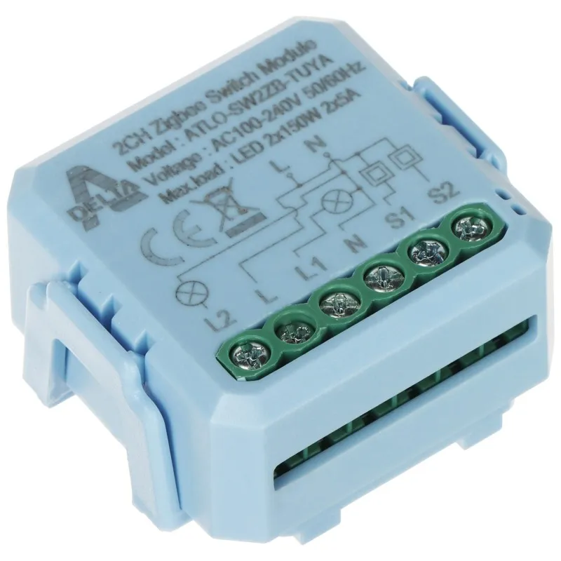 Modul 2 relee inteligente ZigBee ATLO-SW2ZB Wireless