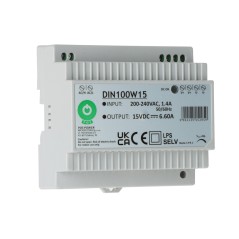 Sursă alimentare 15V/6.6A 99W DIN100W15 POS montaj șină DIN POS - 1