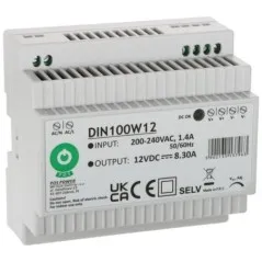Sursă alimentare 12V/8.3A 100W DIN100W12 POS montaj șină DIN