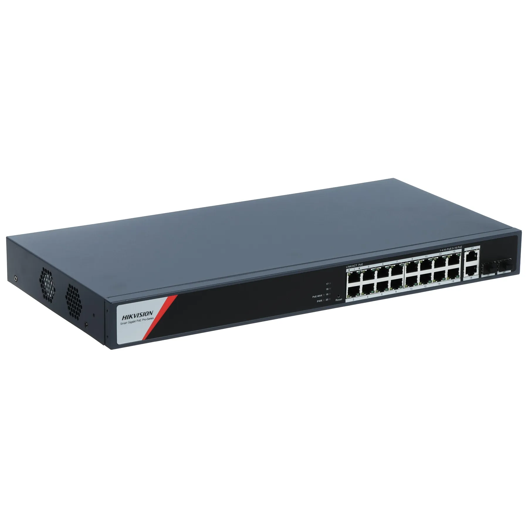 SWITCH POE DS-3E1520HP-SI-16P2T2F CU 16 PORTURI + 2X UPLINK + 2X SFP Hikvision