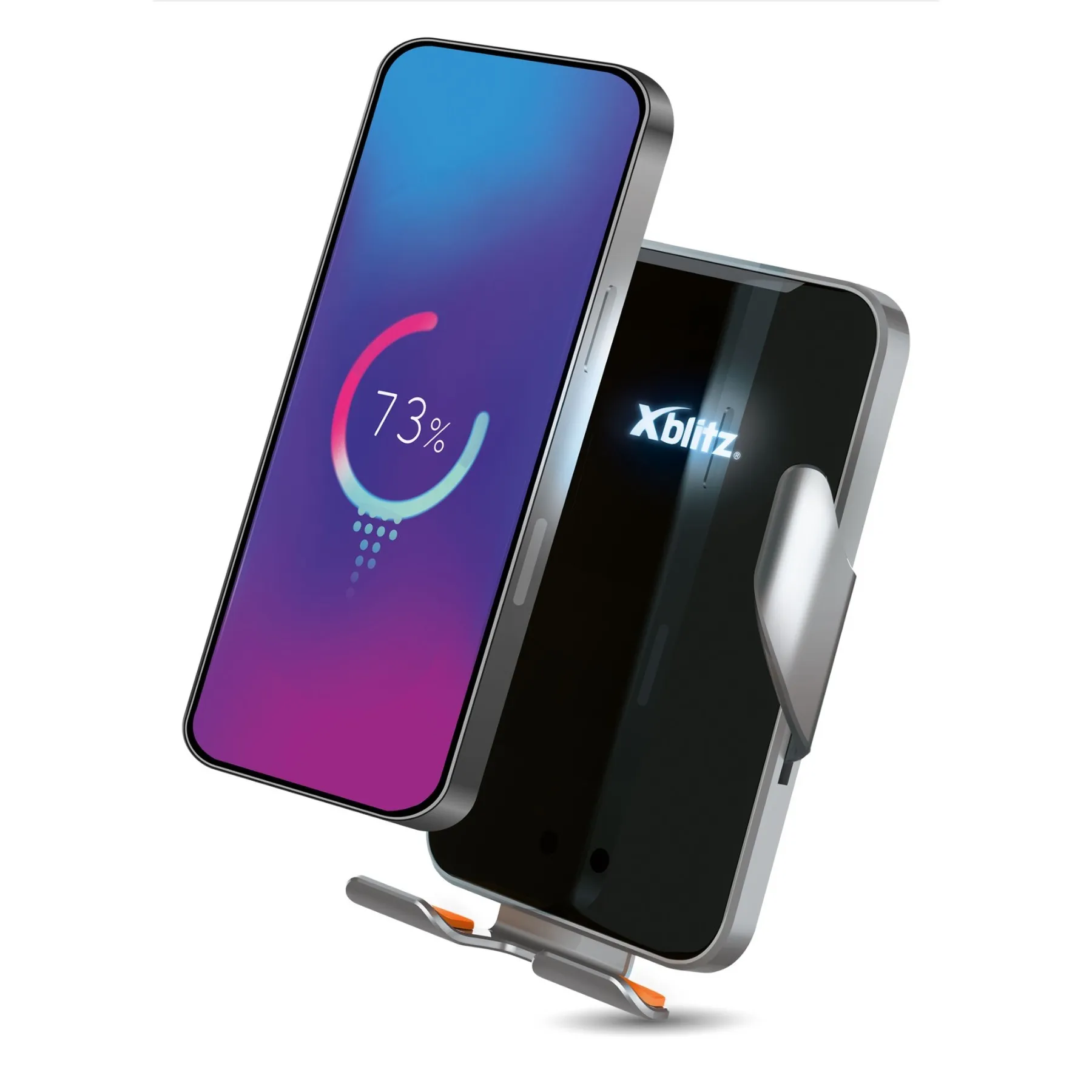 Suport auto pentru telefon Xblitz FX4 Elegance cu încărcare wireless și acumulator incorporat